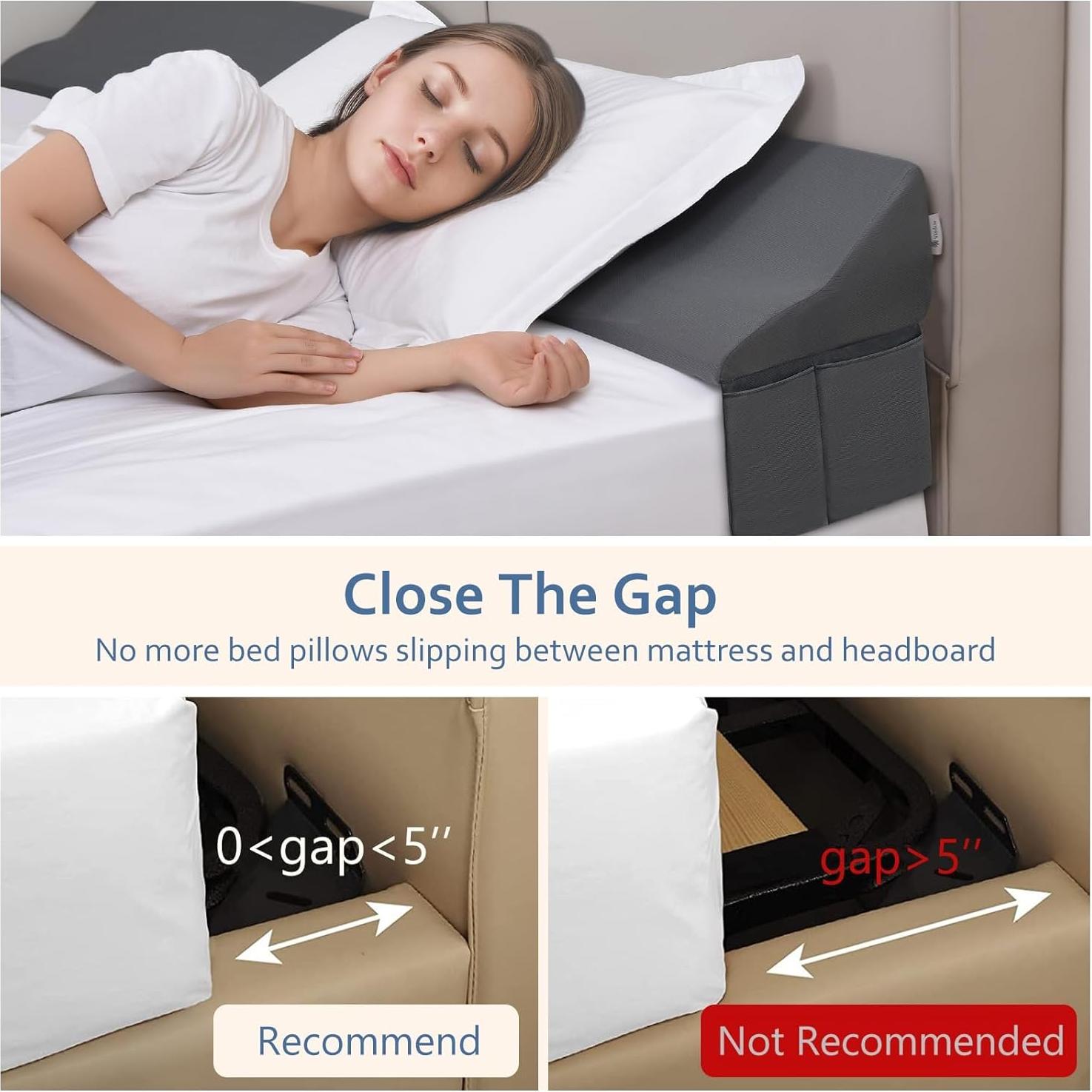 Cojín en Cuña Vekkia para Cama Queen - Relleno Espacio Cabecera