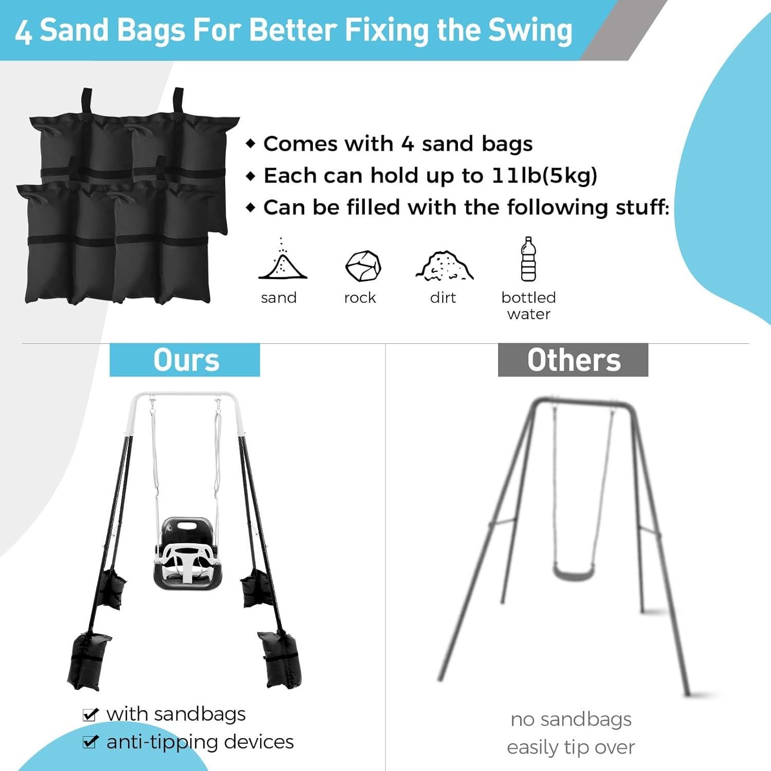 Columpio 3-en-1 FUNLIO para Niños Pequeños - Negro