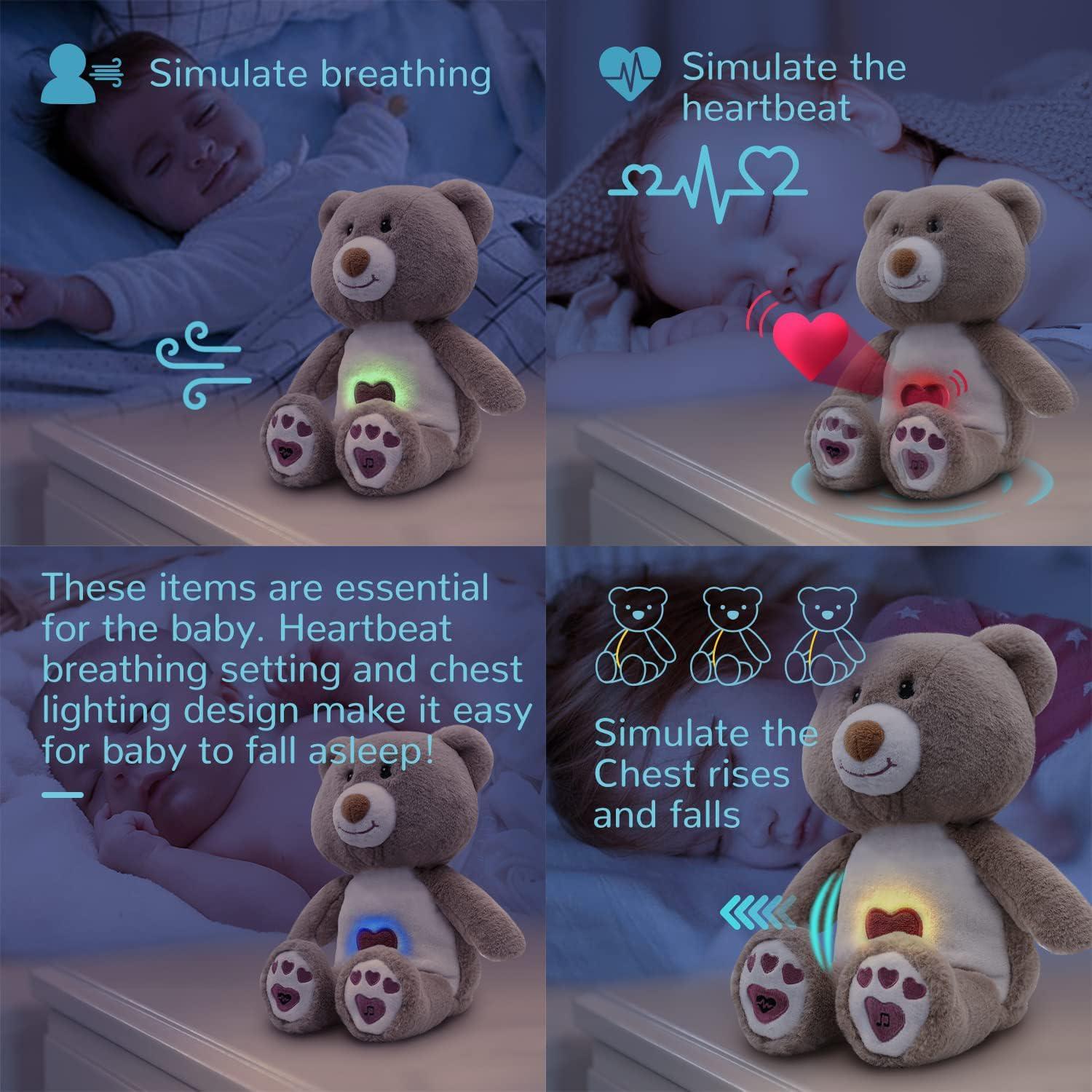 DEARBABY Soporte para Sueño de Bebé Oso con Sonidos Calmantes
