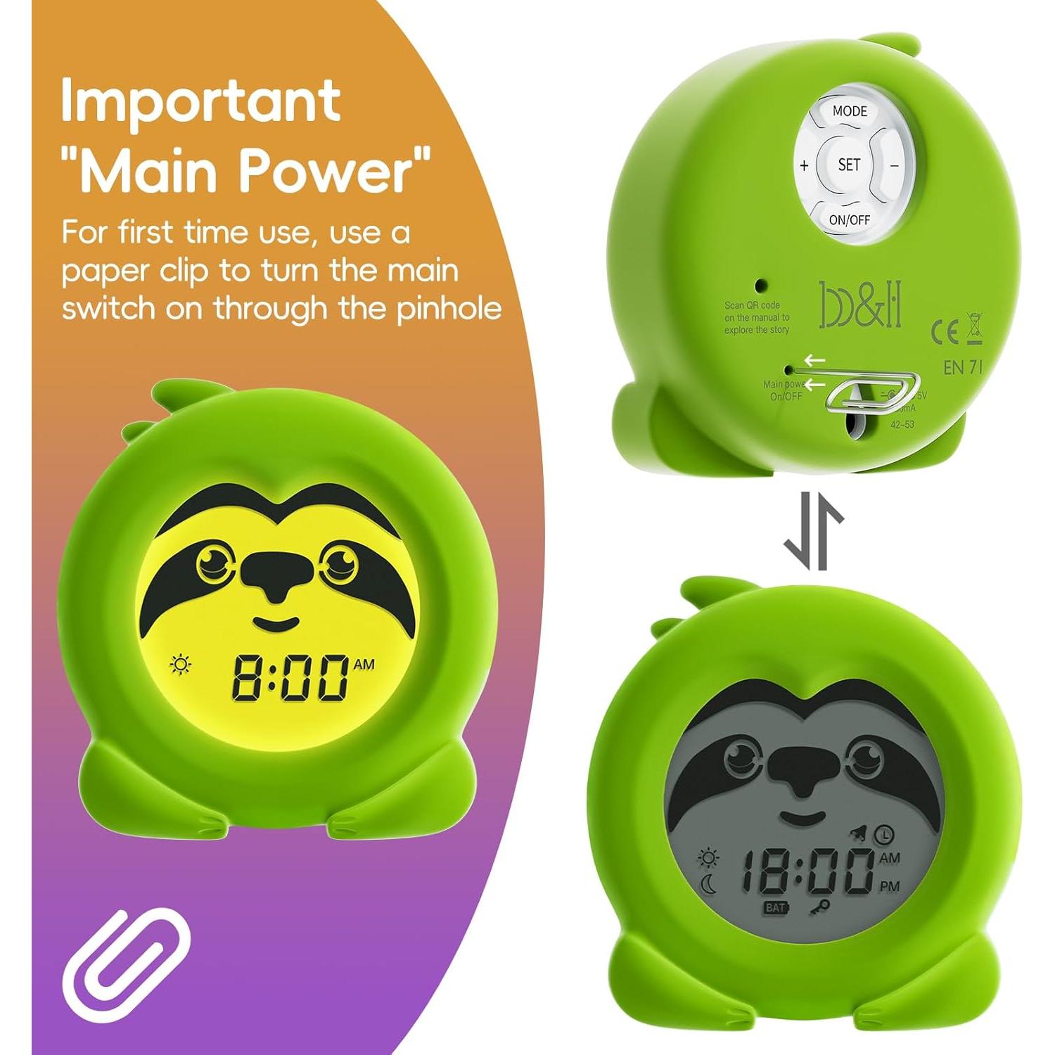 Reloj Entrenador de Sueño B&H para Niños Perezoso Verde