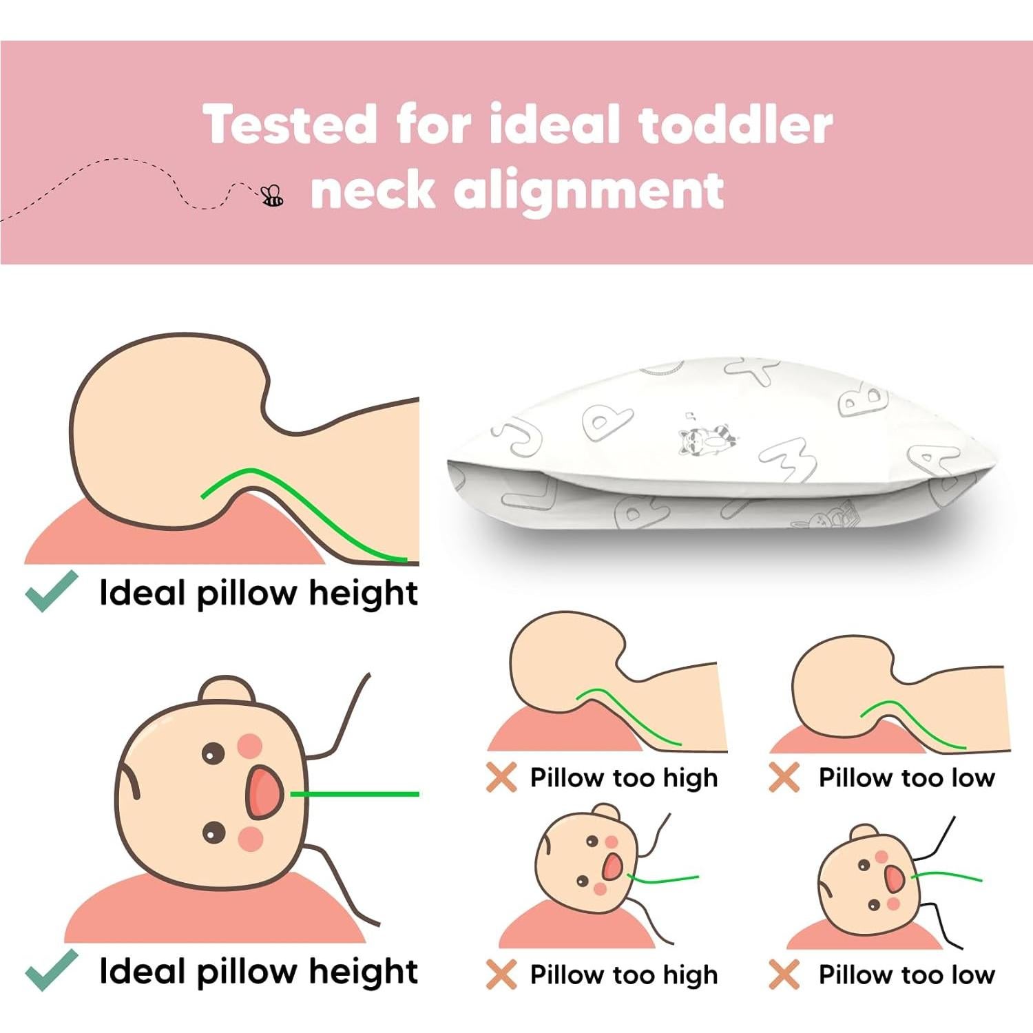 Almohada para Niños Pequeños KeaBabies 33x46 cm Algodón Orgánico