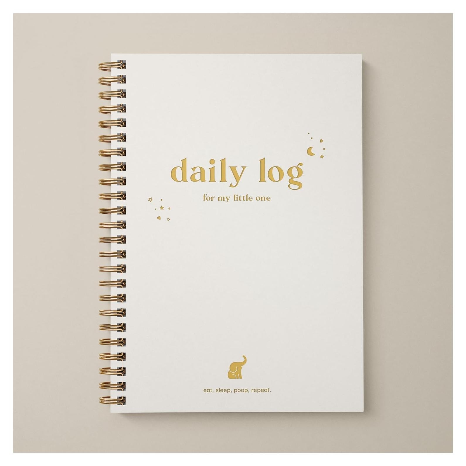 Libro de Registro Diario del Bebé Beige - Tapa Dura A5