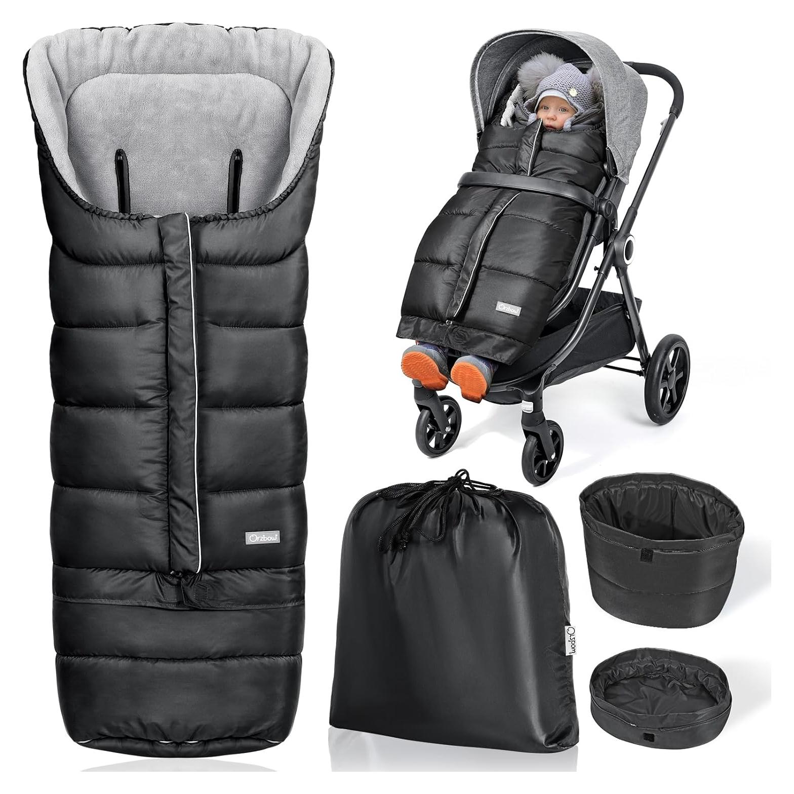 Bolsa de Saco Invierno Orzbow para Cochecito Negro 116.84x43.94cm