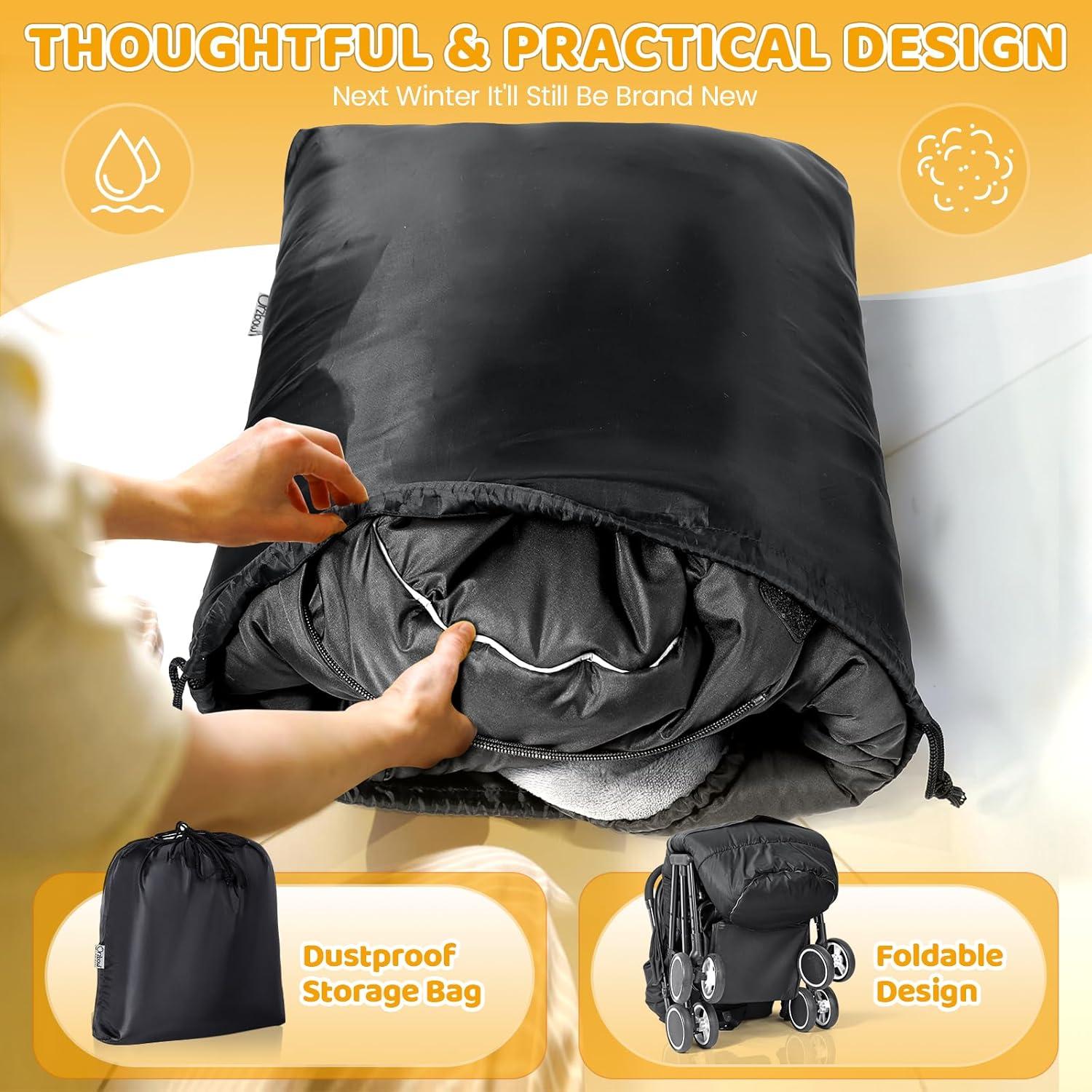 Bolsa de Saco Invierno Orzbow para Cochecito Negro 116.84x43.94cm