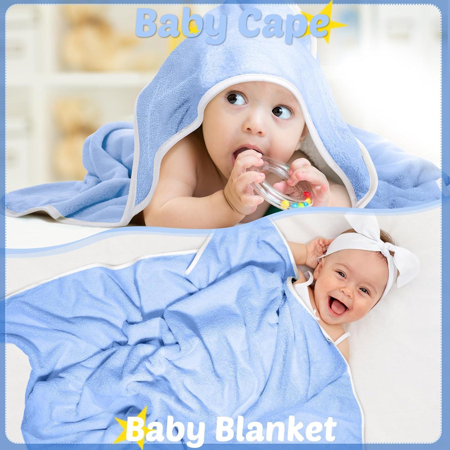 Chumia Toallas de Baño para Bebé con Capucha 6 Piezas Azul 76x76cm