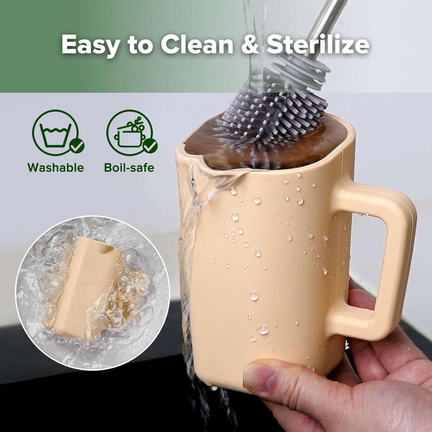 Taza de Enjuague Suave Haakaa Coral 355ml Silicona Alimentaria