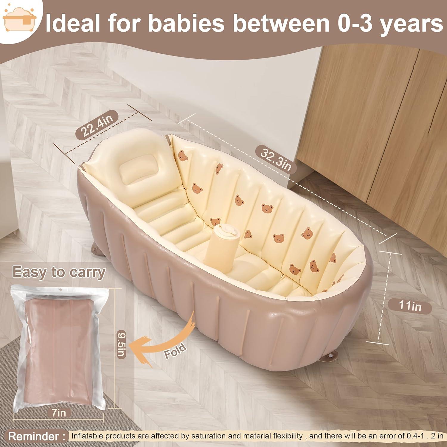Bañera Inflable MINK para Bebés - Portátil y Plegable 86.4x52.8cm