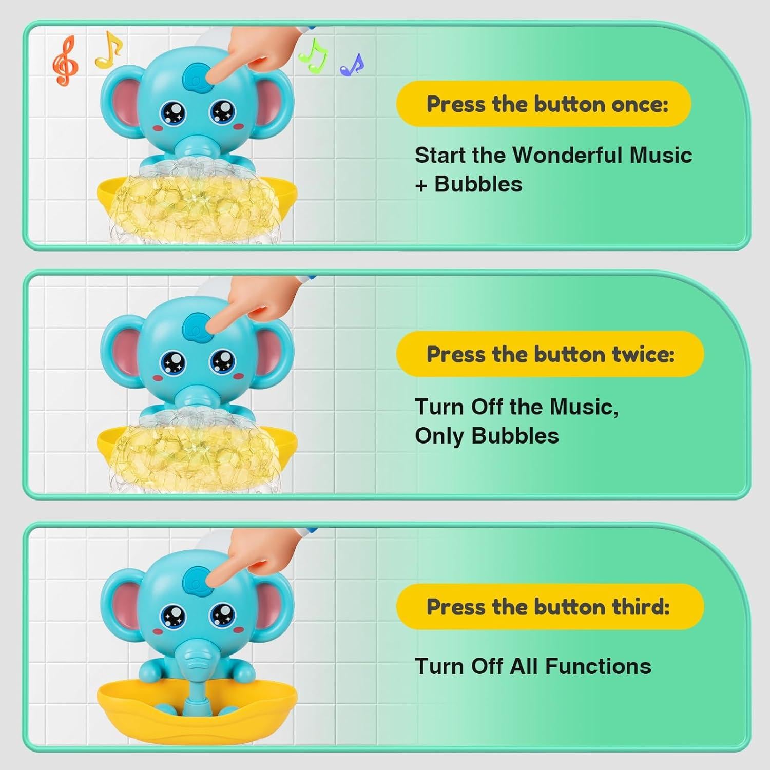 Juguete de Baño Elefante CAHILON con Burbujas y Música