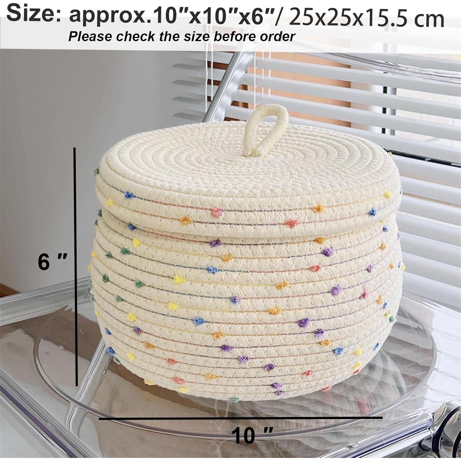 Canasta de Cuerda con Tapa Esme L&H 25.4cm Arcoíris