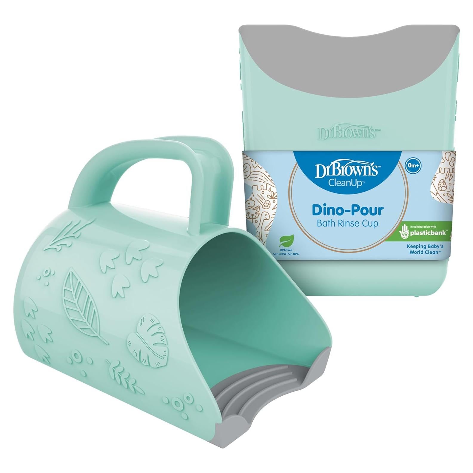 Taza de Enjuague Dino-Pour Dr. Brown 710 ml Sin Lagrimas