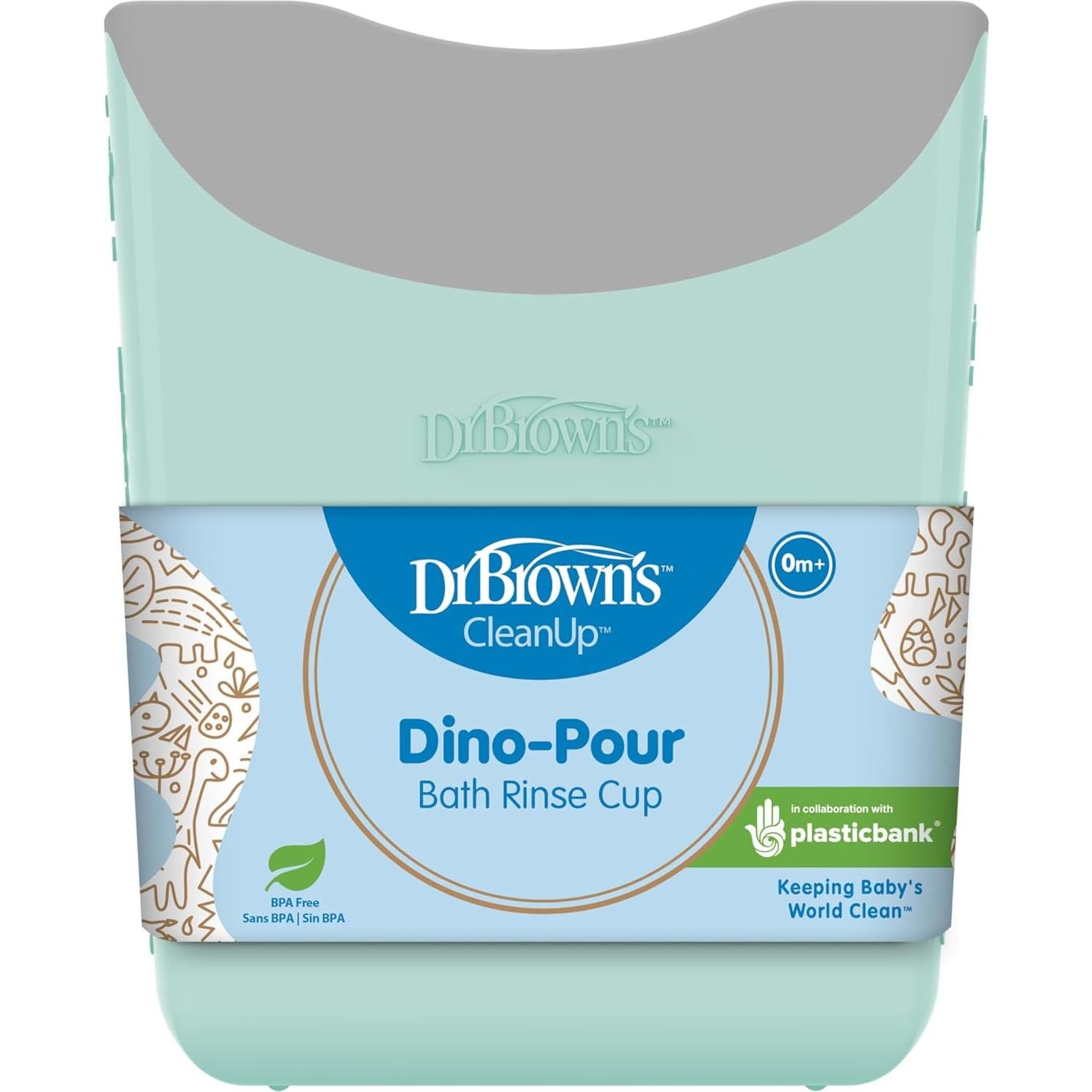 Taza de Enjuague Dino-Pour Dr. Brown 710 ml Sin Lagrimas