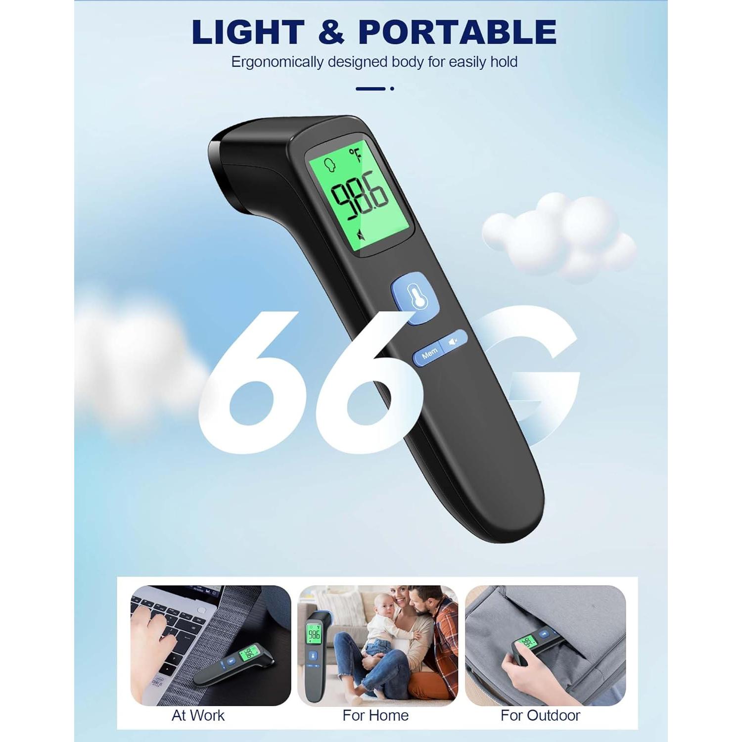 Termómetro Digital Infrarrojo ANMEATE FC-IR202 para Adultos y Niños