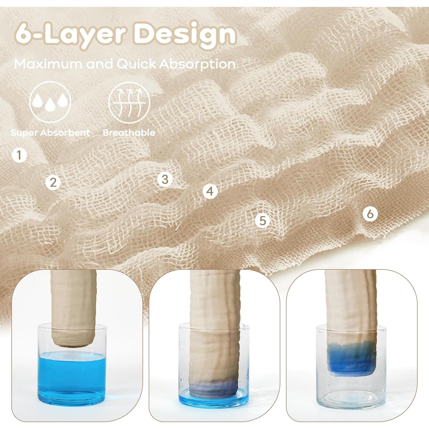 Toallitas de Muselina para Bebé Yoofoss 100% Algodón 10 Unidades