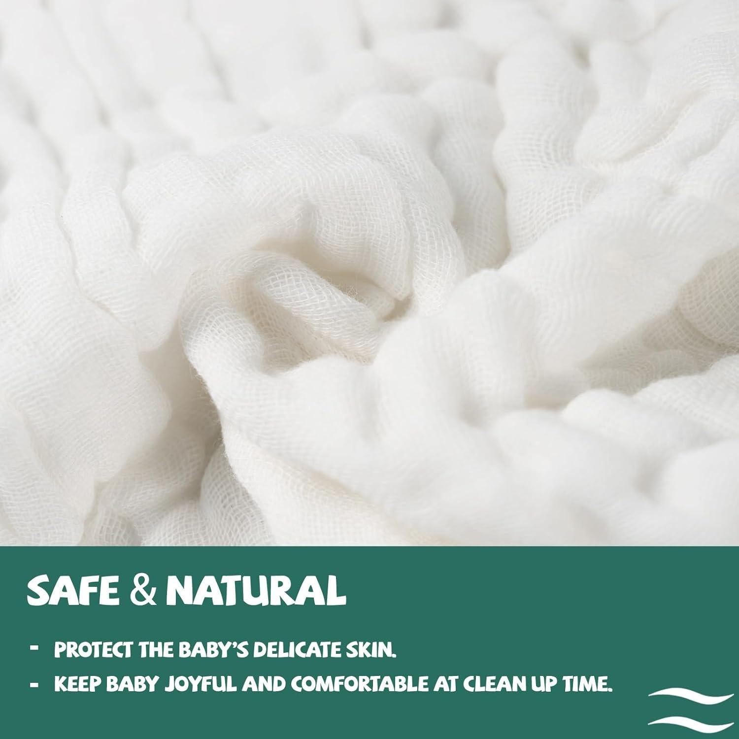 Toallitas de Muselina VIVANA 30x30 cm - 30 Piezas Algodón Suave