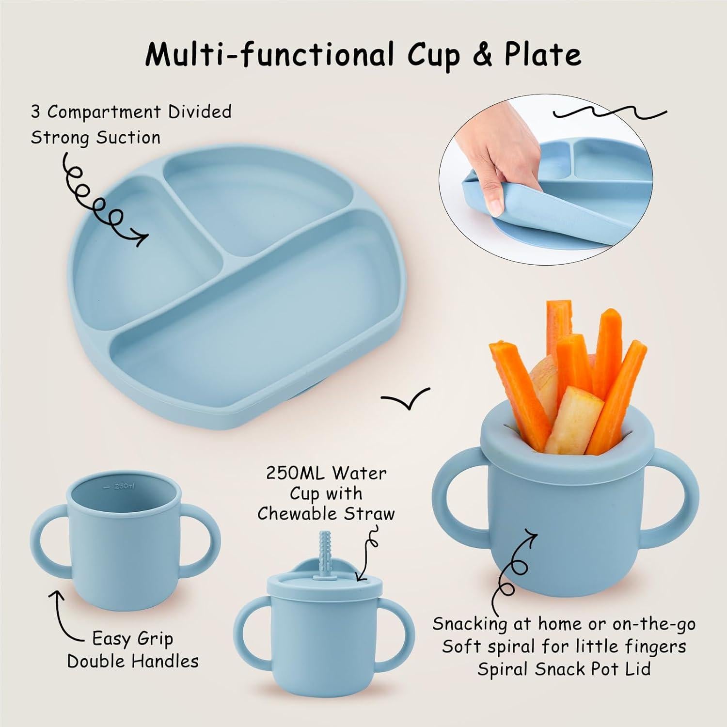 Juego de Alimentación de Silicona MBQMBSS 13 PZS Bebés