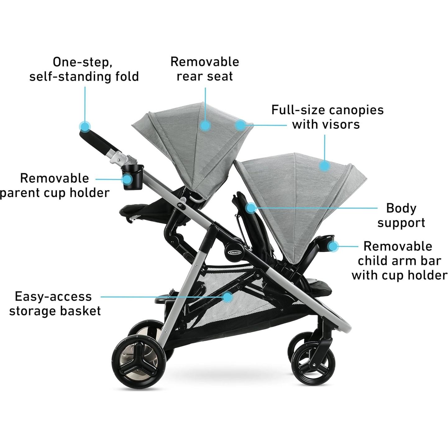 Cochecito Doble Graco Ready2Grow LX 2.0 Clark - Plegable y Modular