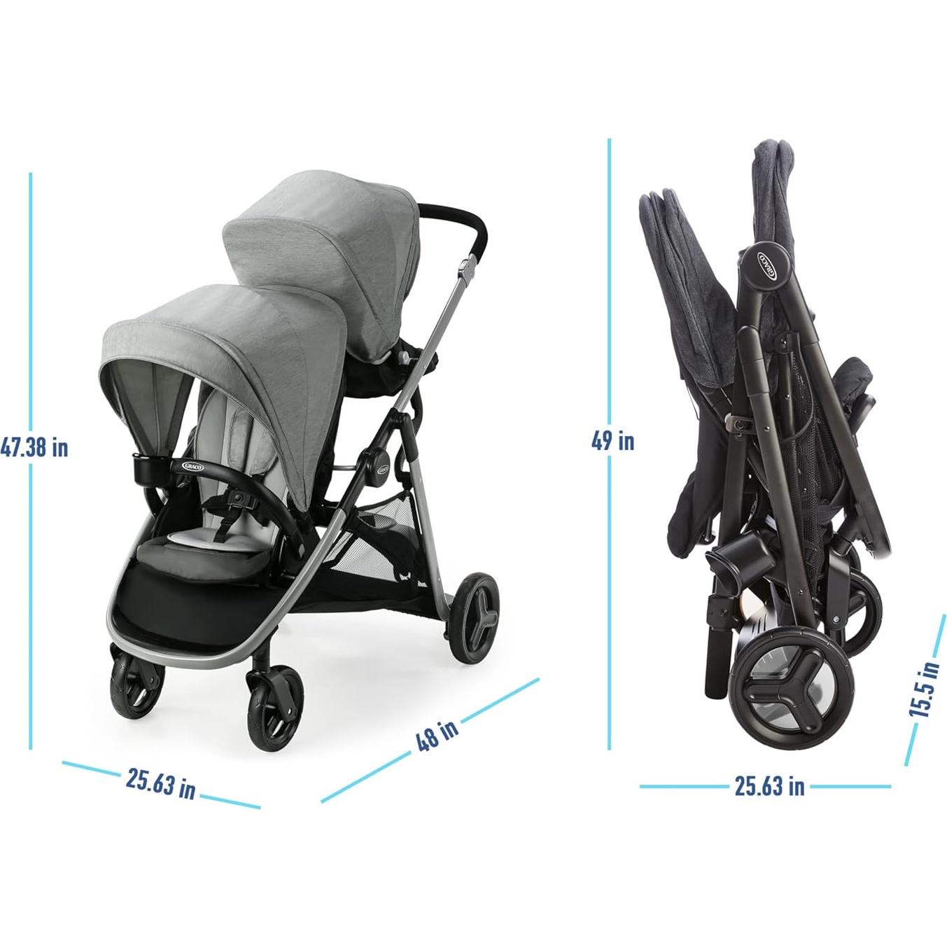 Cochecito Doble Graco Ready2Grow LX 2.0 Clark - Plegable y Modular