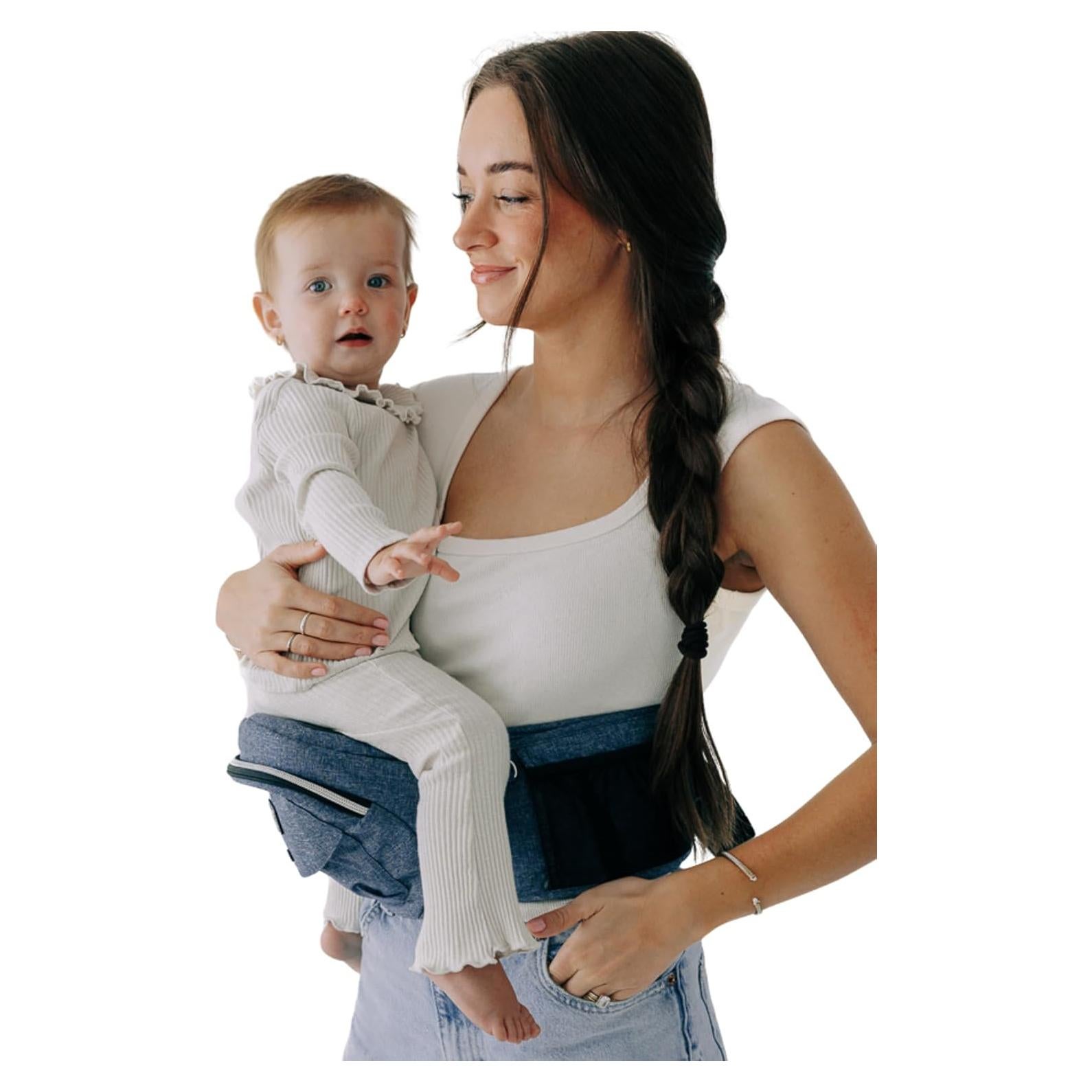 Tushbaby The Original Premium Quality Hip Seat Carrier – Safety-Certified Baby & Toddler Carrier with Secure Safety Buckles, No-Flimsy-Foam Design, Storage Pockets & Nursing Pillow. 0–3 yrs