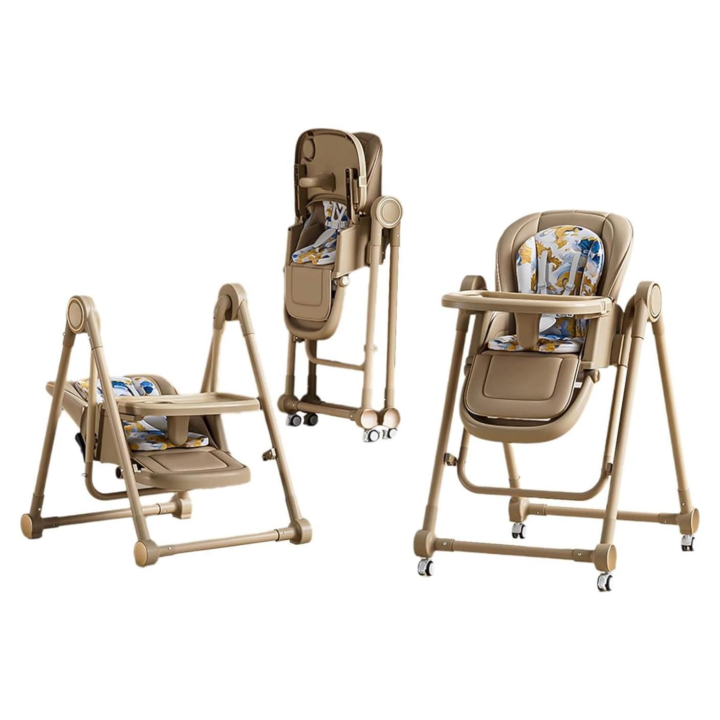 Silla Alta Multifuncional Plegable para Bebés 8 en 1 Marrón