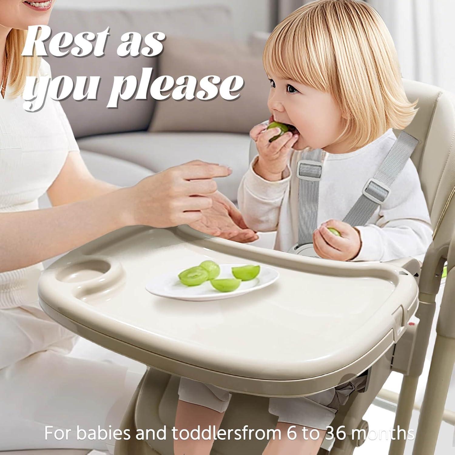 Silla Alta Multifuncional Plegable para Bebés 8 en 1 Marrón