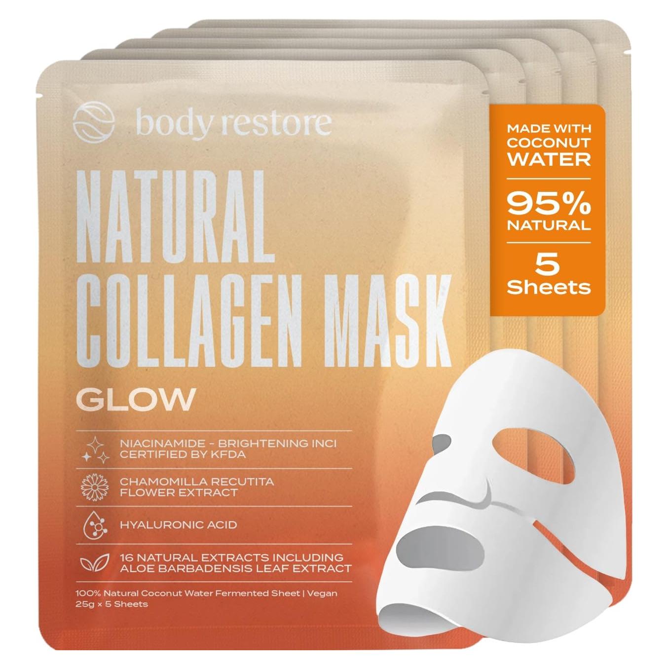 Mascarilla Facial de Colágeno Body Restore - 5 Paquetes