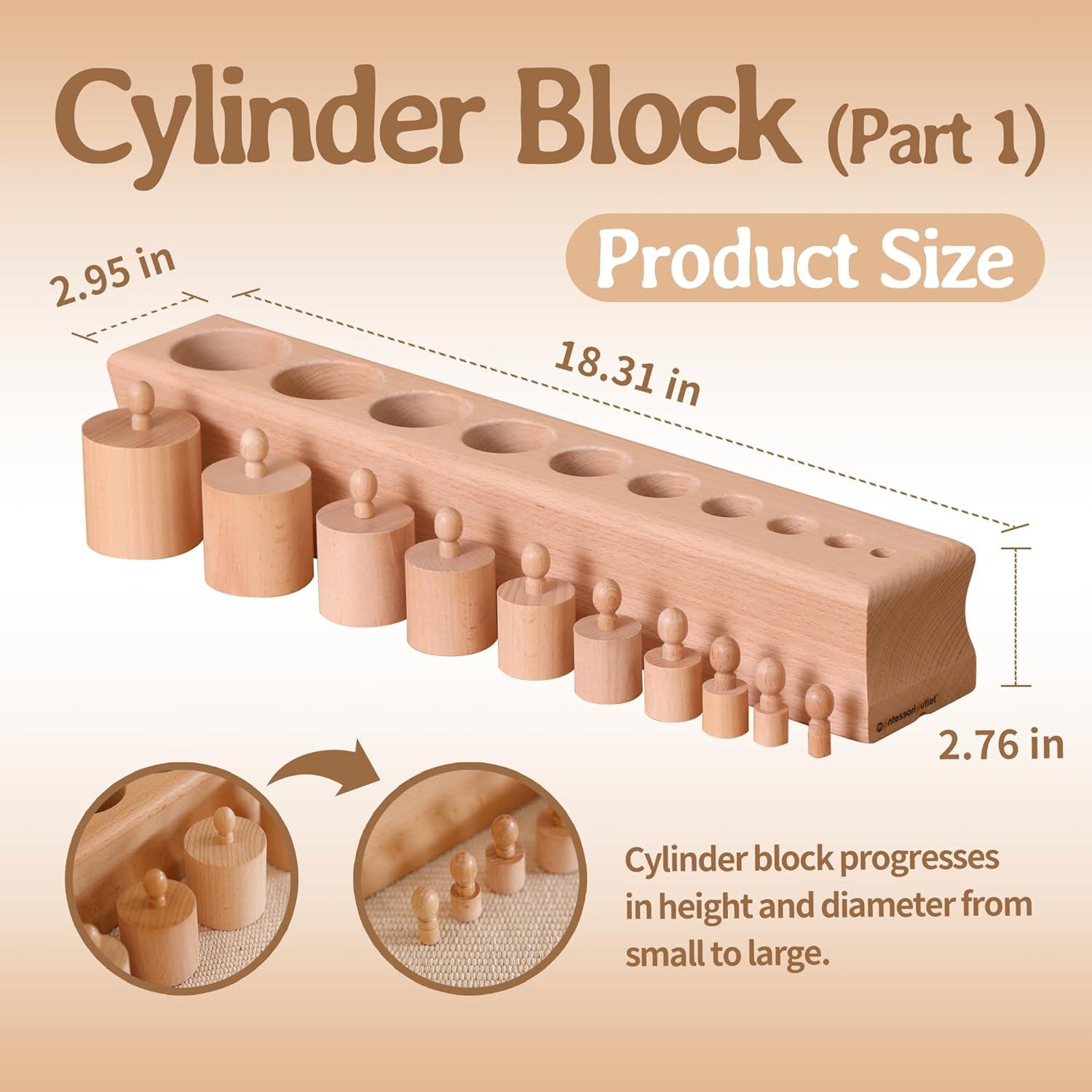 Bloque Cilíndrico Montessori Outlet para Niños 3-6 Años