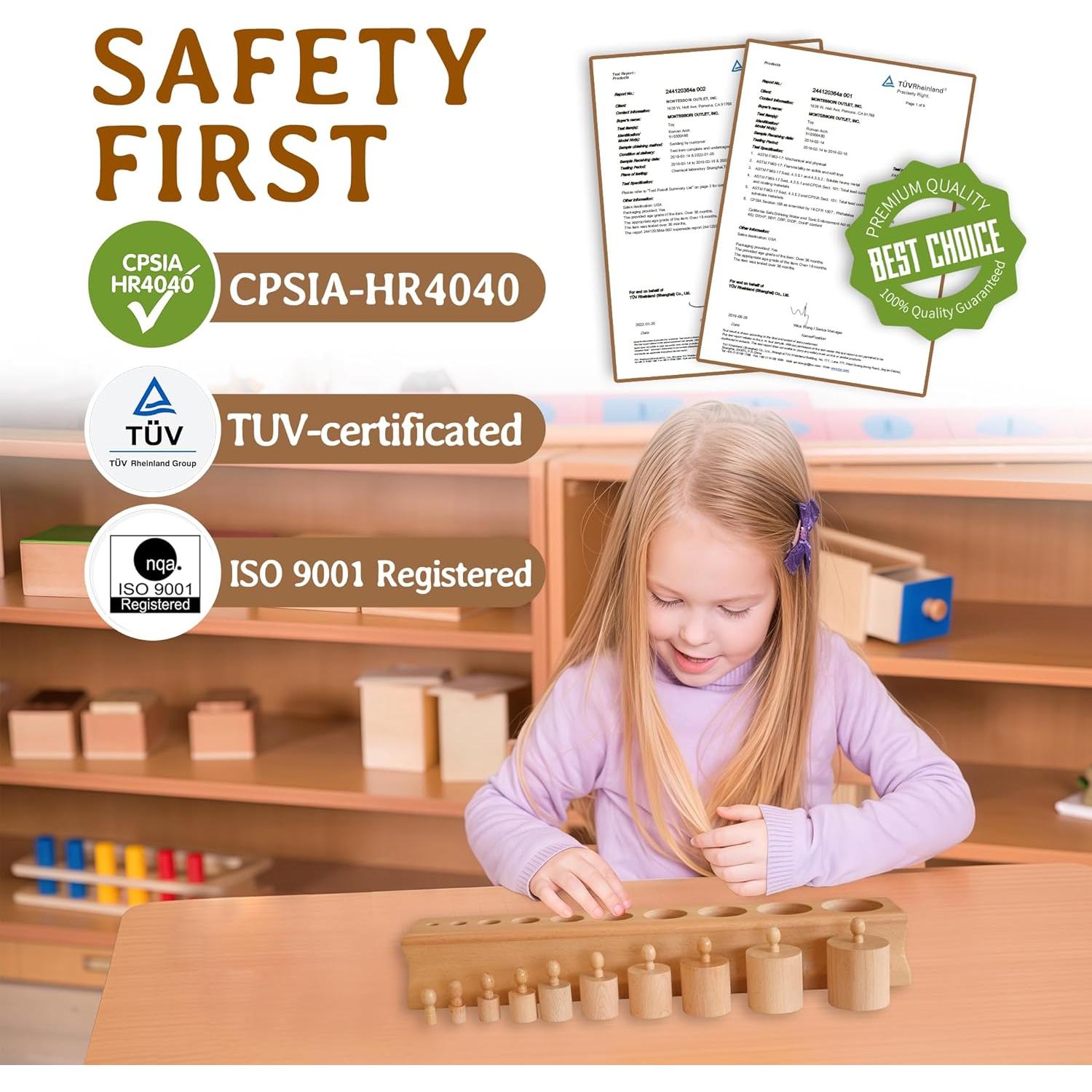 Bloque Cilíndrico Montessori Outlet para Niños 3-6 Años