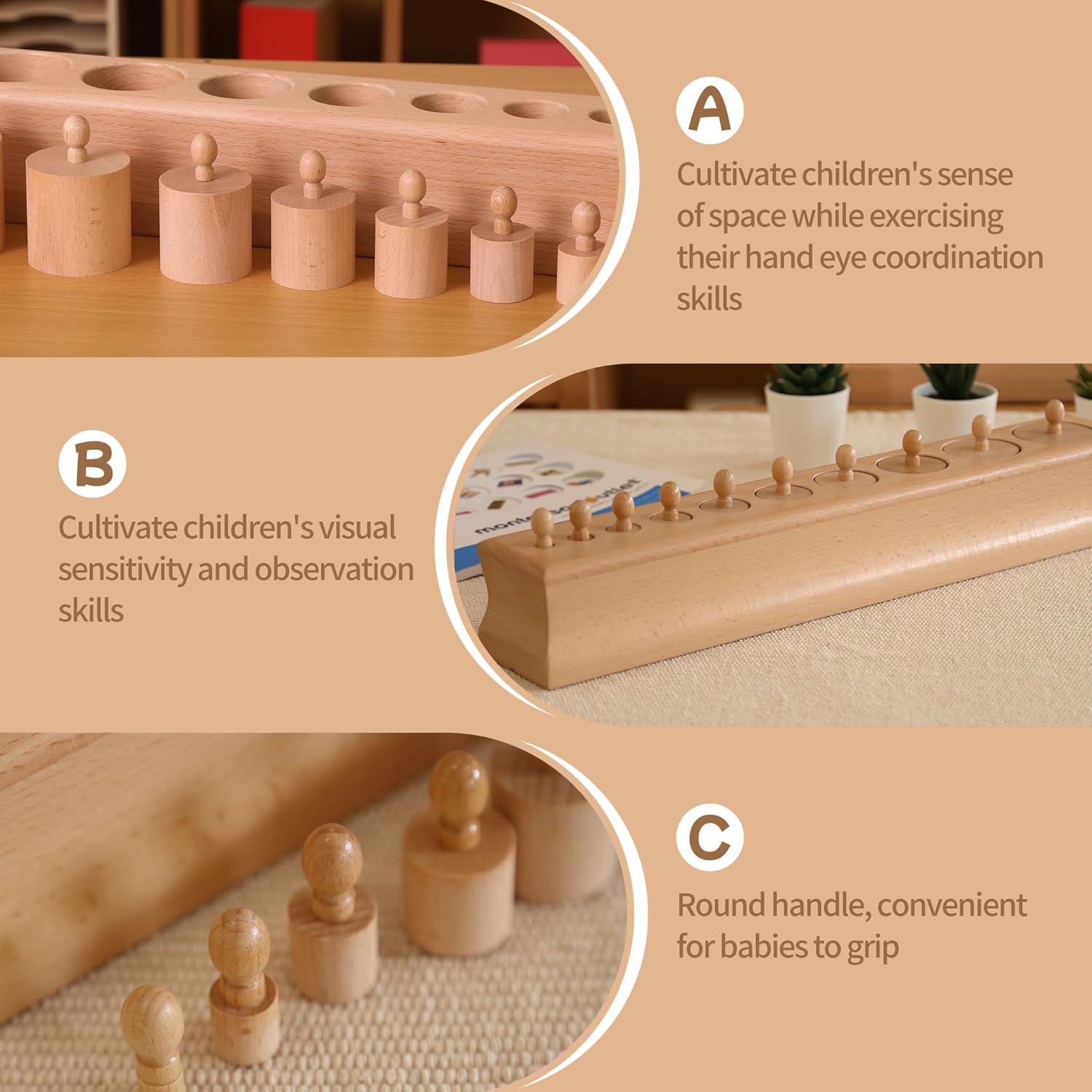 Bloque Cilíndrico Montessori Outlet para Niños 3-6 Años