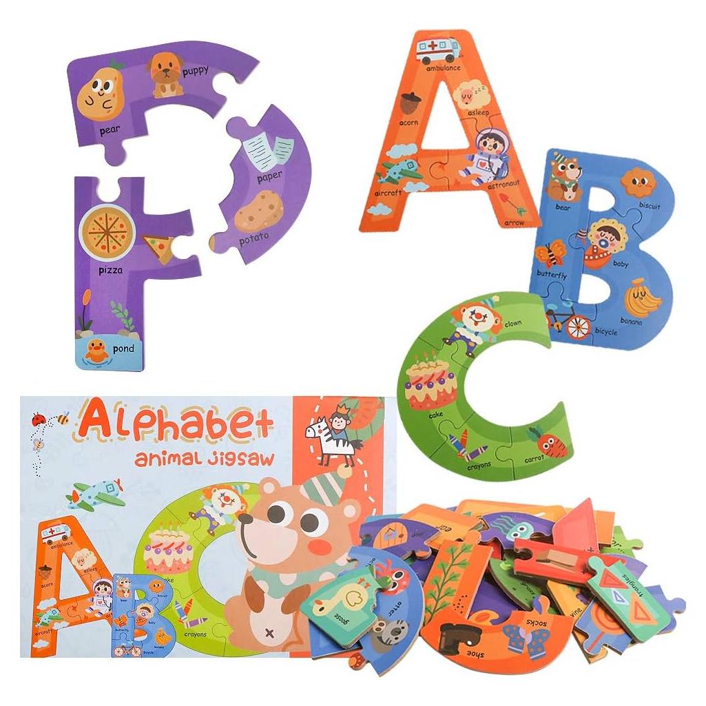 Rompecabezas de Letras Jumbo de Madera JCREN 85 Piezas Educativo