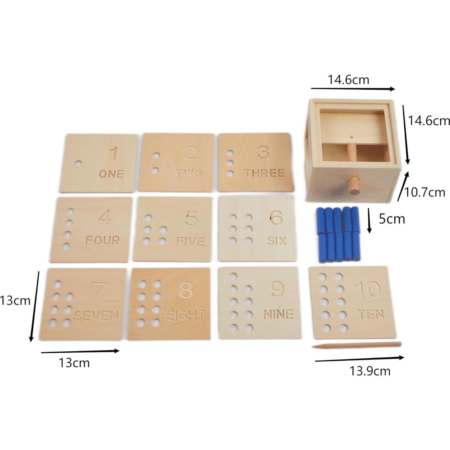 Juego Educativo de Contar Adena Montessori - Picos de Madera
