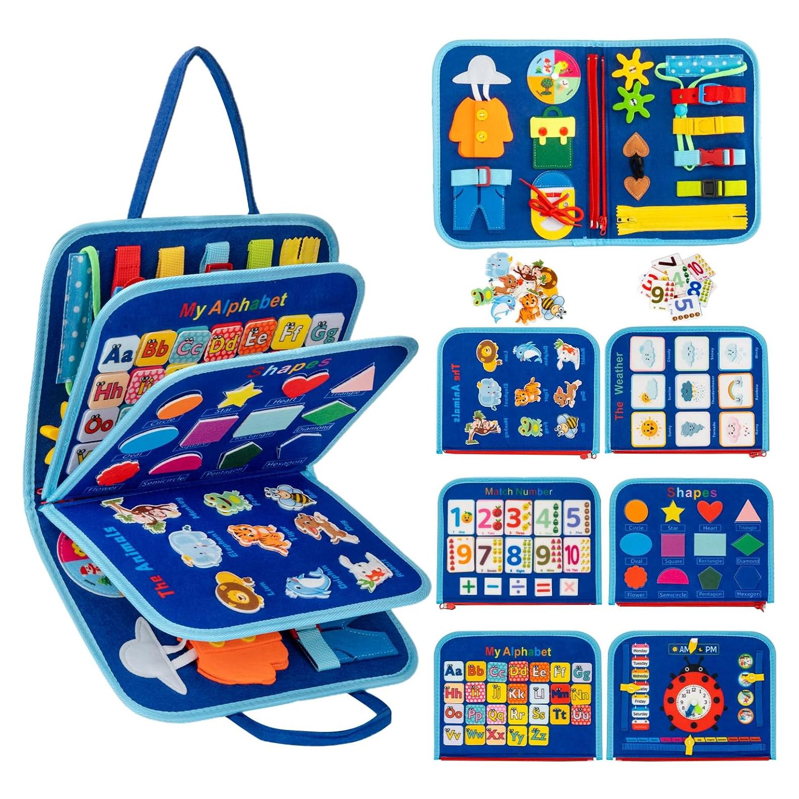 Tablero Ocupado Montessori AIXMEET Azul 28x22cm para Niños 1-6 Años