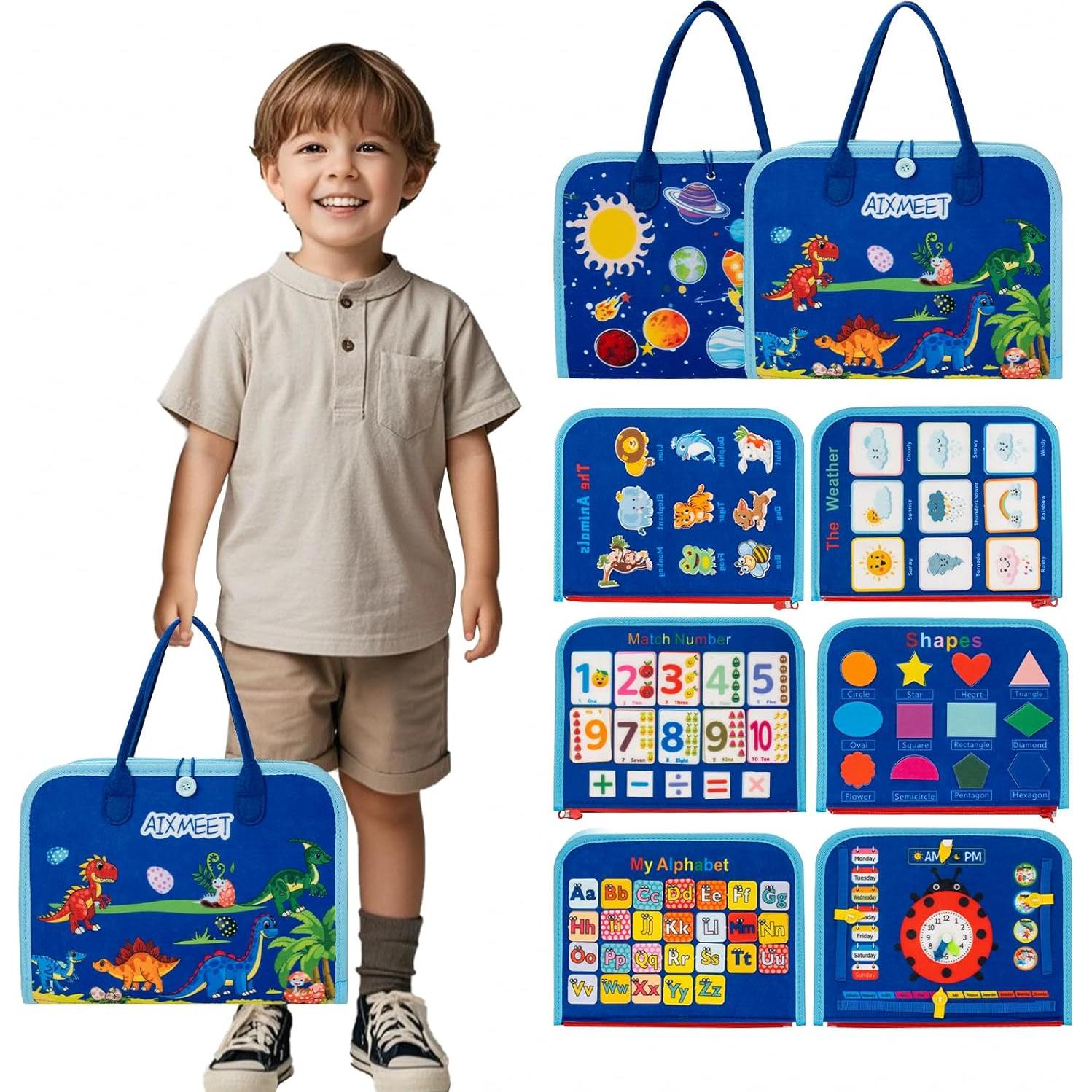 Tablero Ocupado Montessori AIXMEET Azul 28x22cm para Niños 1-6 Años
