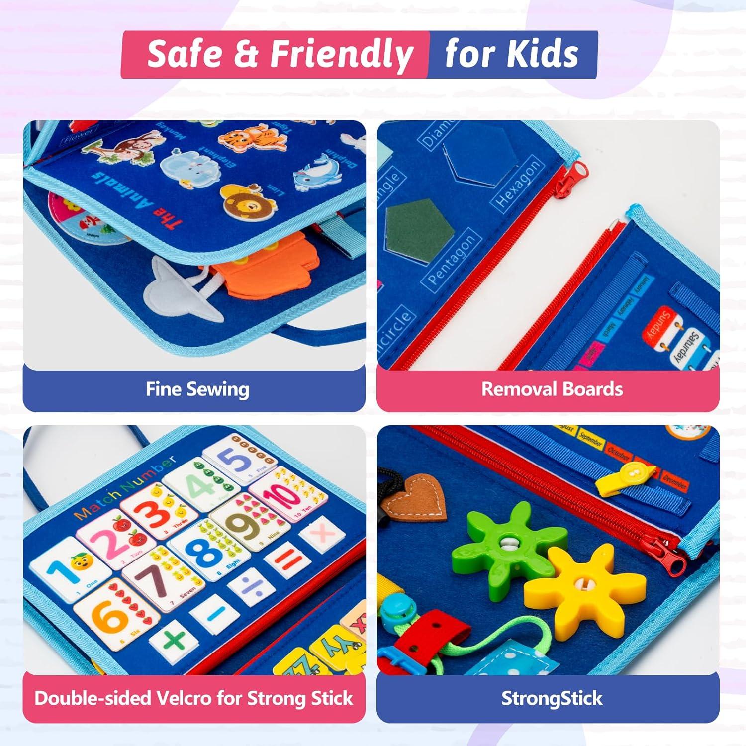 Tablero Ocupado Montessori AIXMEET Azul 28x22cm para Niños 1-6 Años