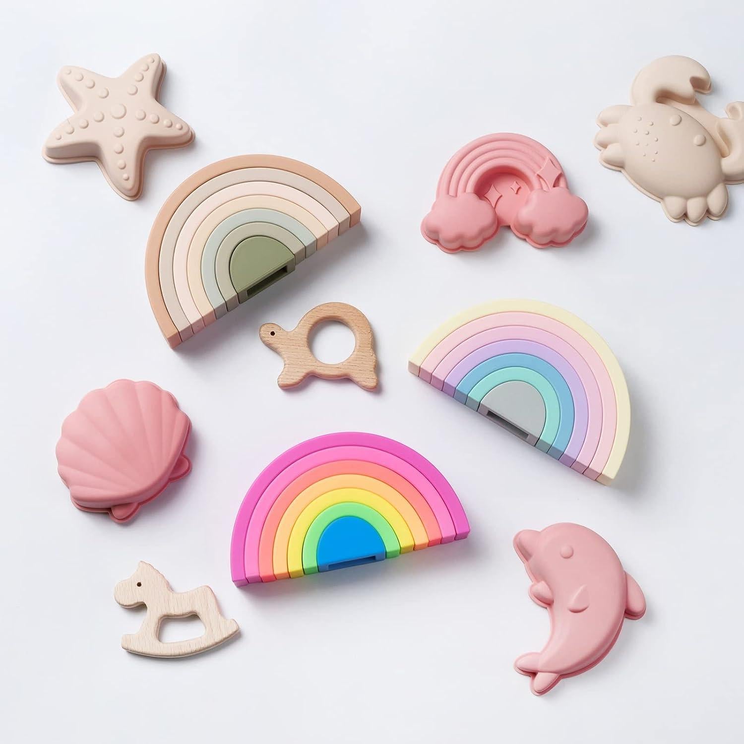 Juguete Apilable Arcoíris MCGMITT de Silicona 7 Capas