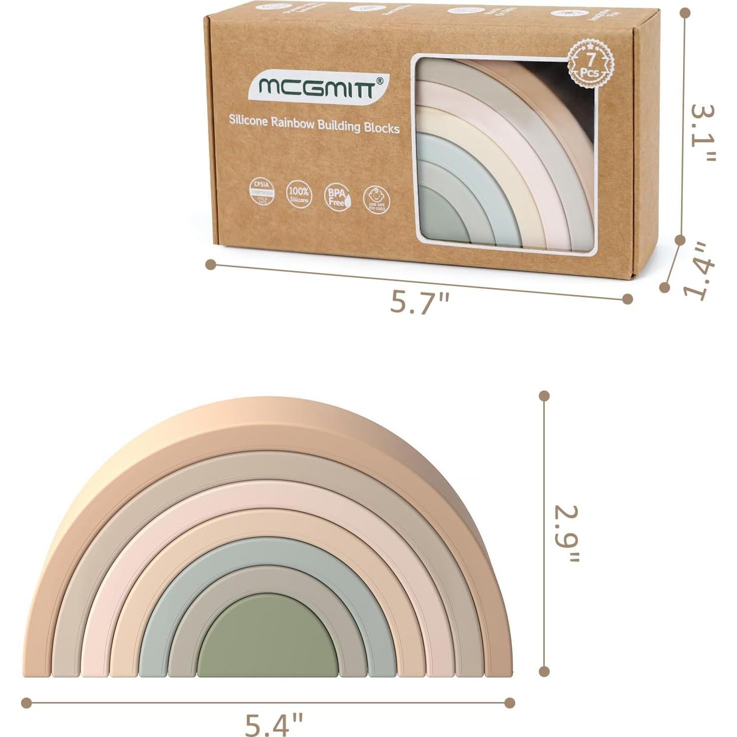 Juguete Apilable Arcoíris MCGMITT de Silicona 7 Capas