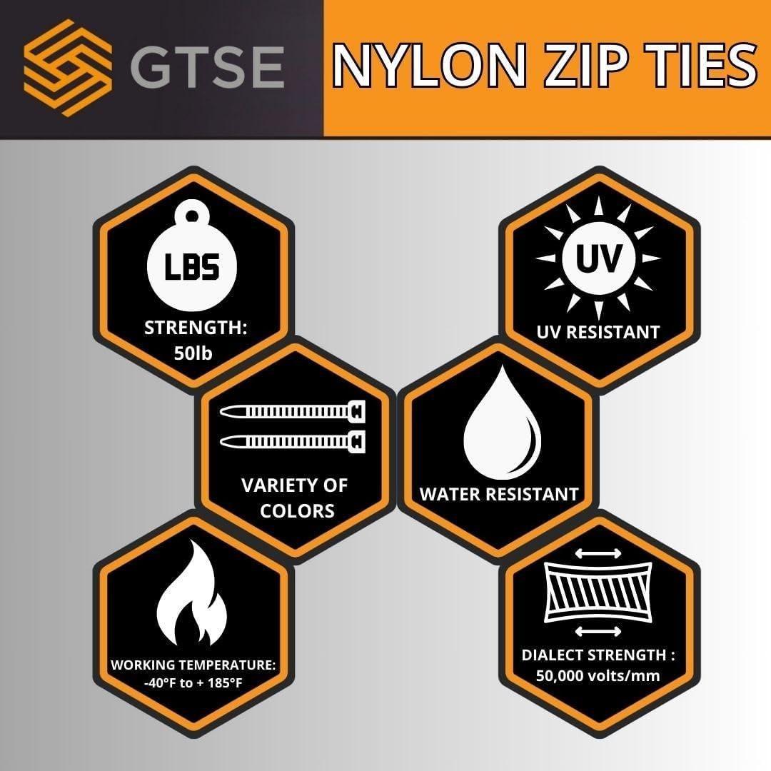 Bridas de Nylon GTSE 30,48 cm Negras 100 Pzas 22,68 kg