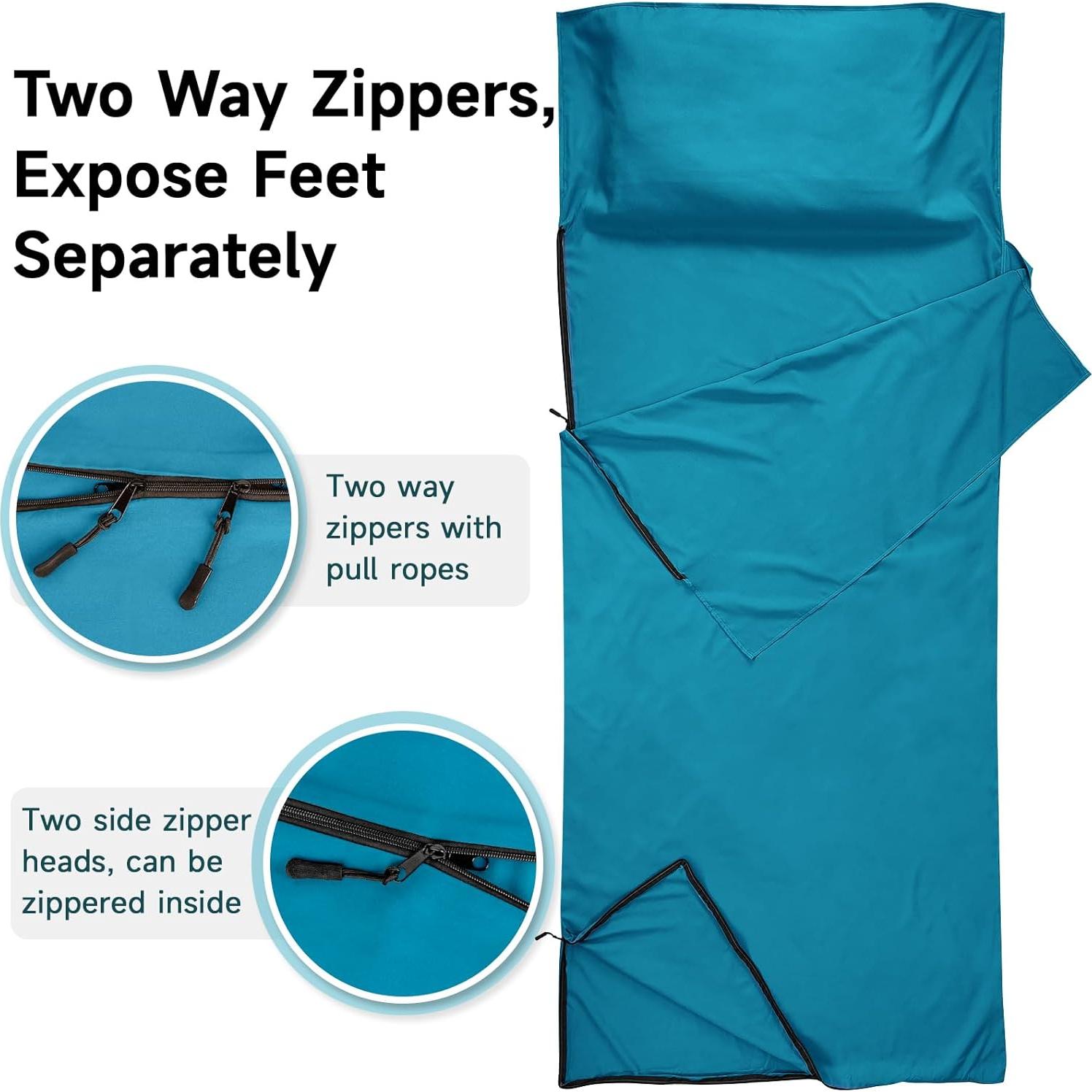 Forro de Saco de Dormir VVAYHUA Satén 220x90 cm Azul