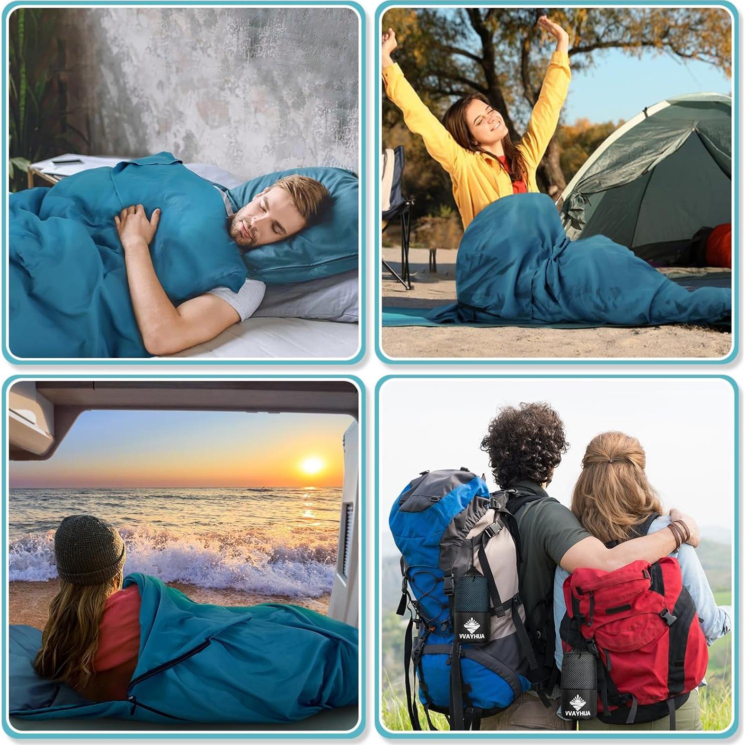 Forro de Saco de Dormir VVAYHUA Satén 220x90 cm Azul