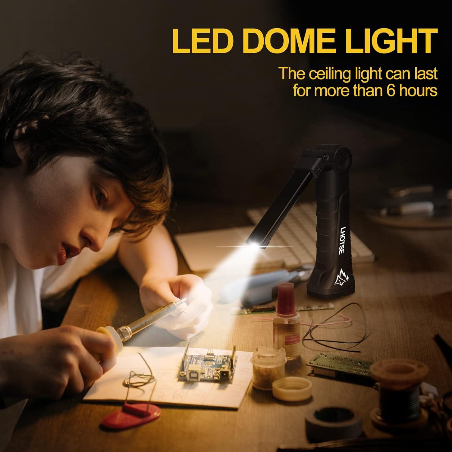 LHOTSE Luz de Trabajo LED Recargable 360° Magnética 500 Lúmenes