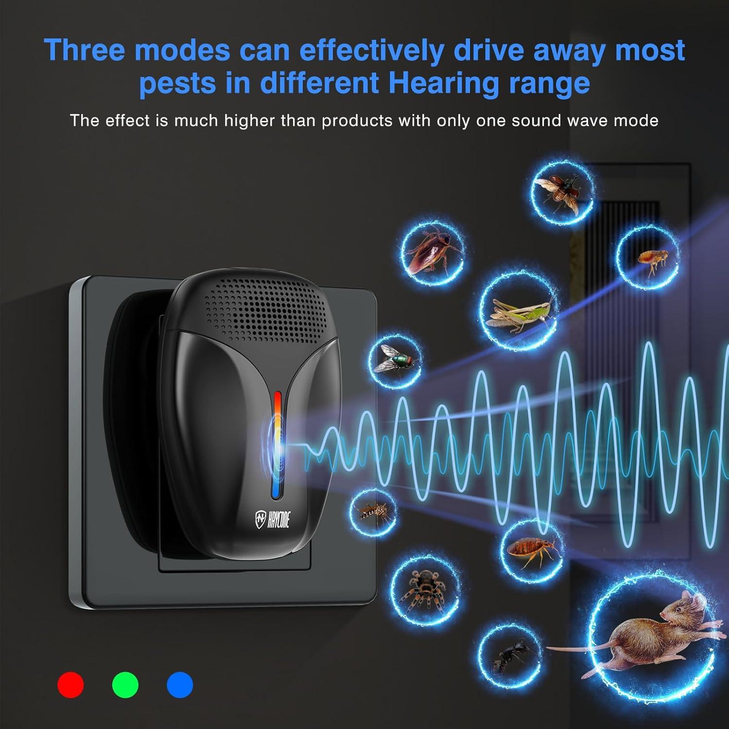 Repelente Ultrasónico Haycone 920 para Insectos y Roedores - 6 Paquetes