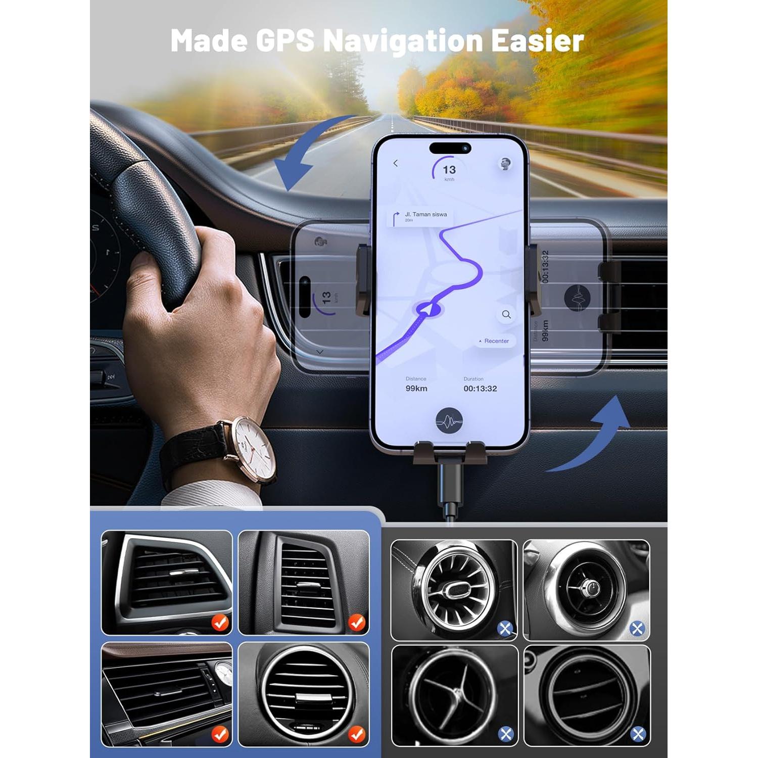 Cargador Inalámbrico para Auto MOKPR 15W Carga Rápida