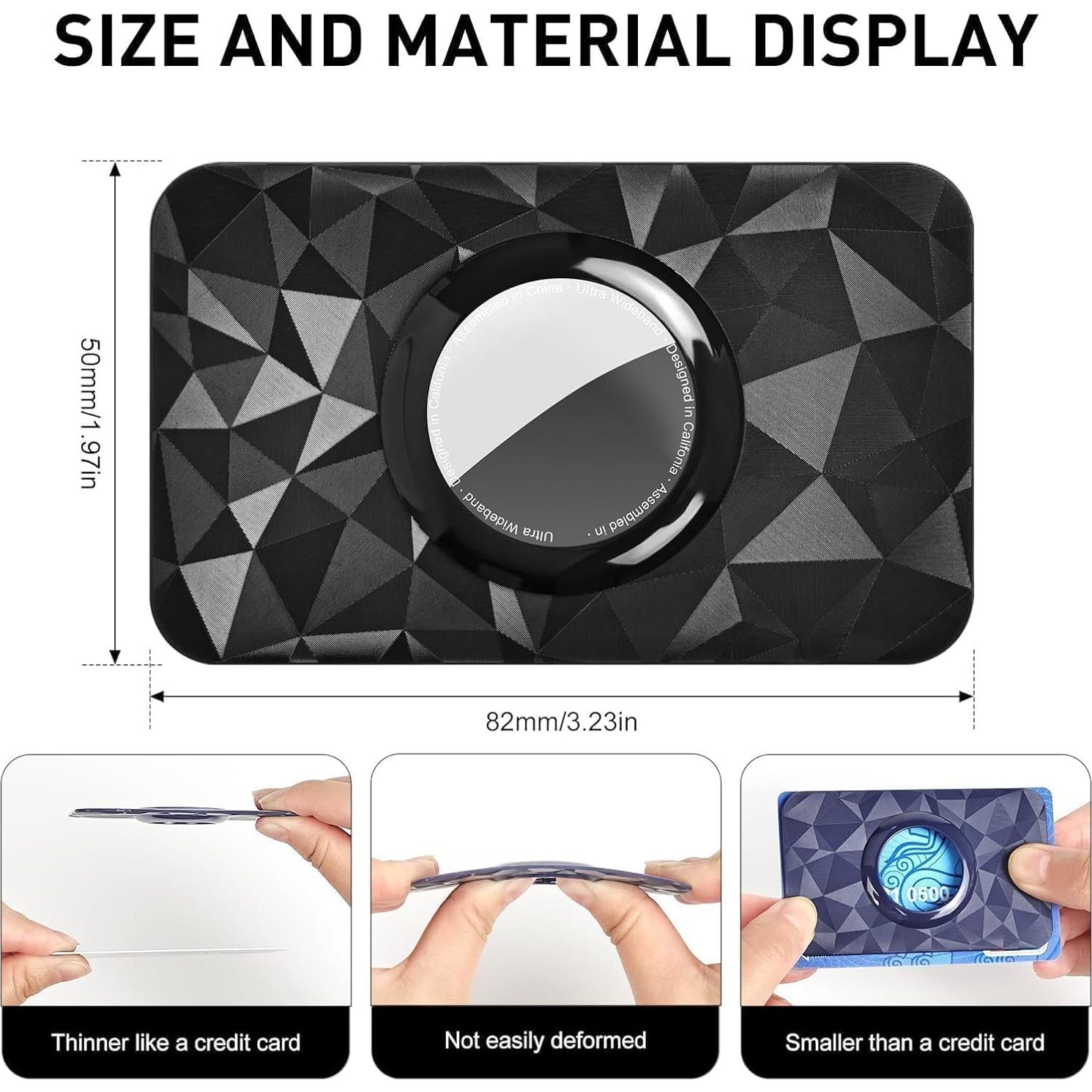 Soporte Ultra Delgado para Airtag Vsagier - 2 Pack Negro