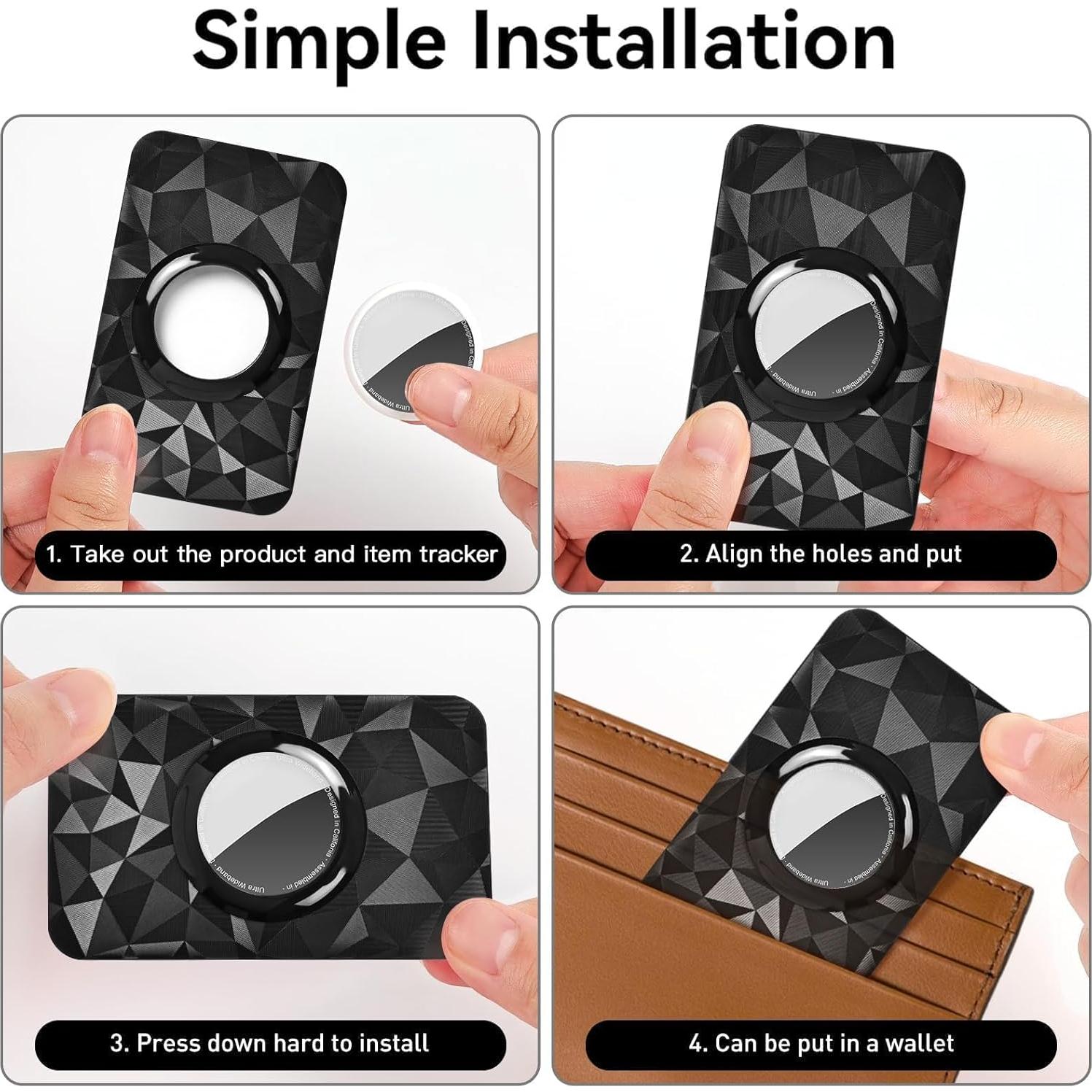 Soporte Ultra Delgado para Airtag Vsagier - 2 Pack Negro