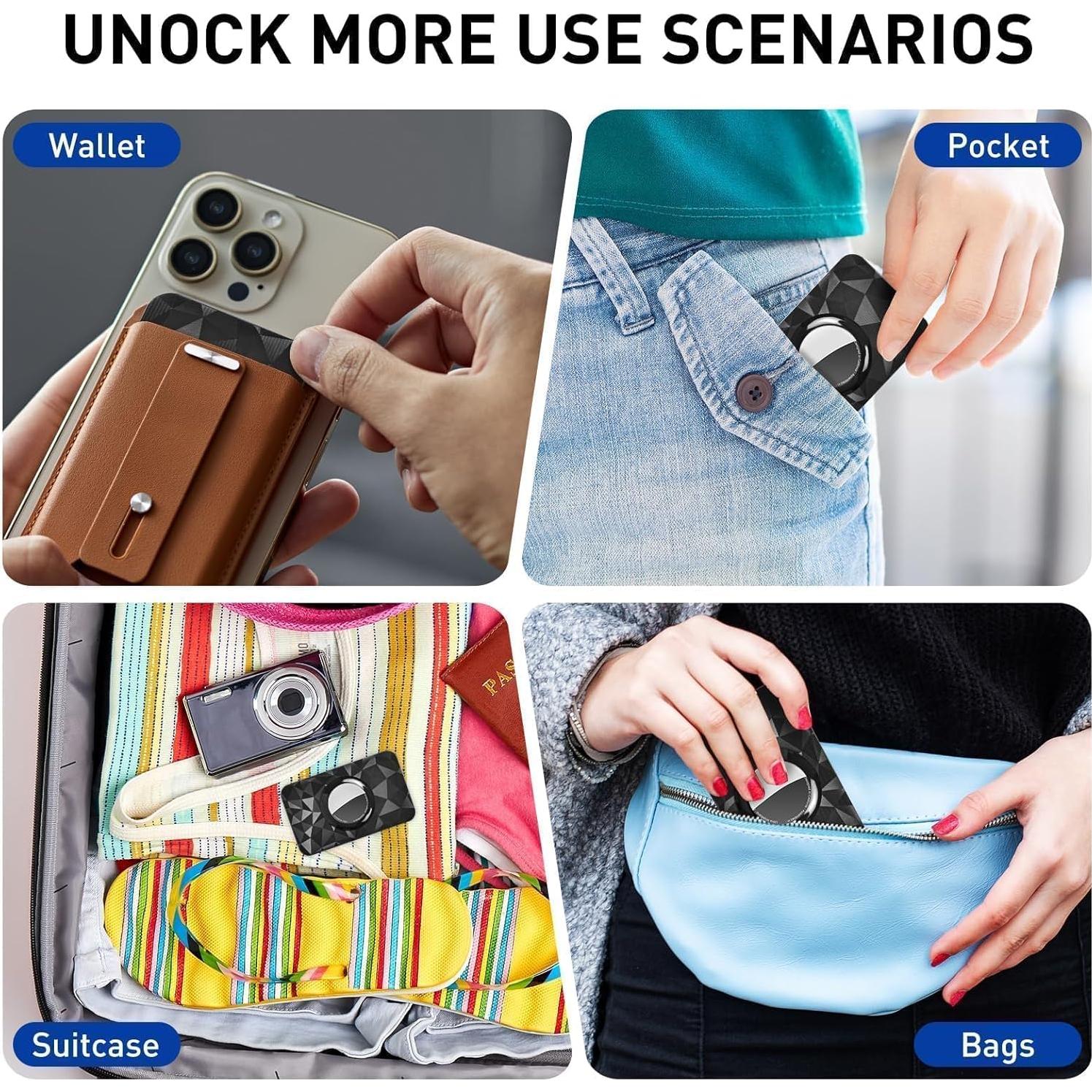 Soporte Ultra Delgado para Airtag Vsagier - 2 Pack Negro