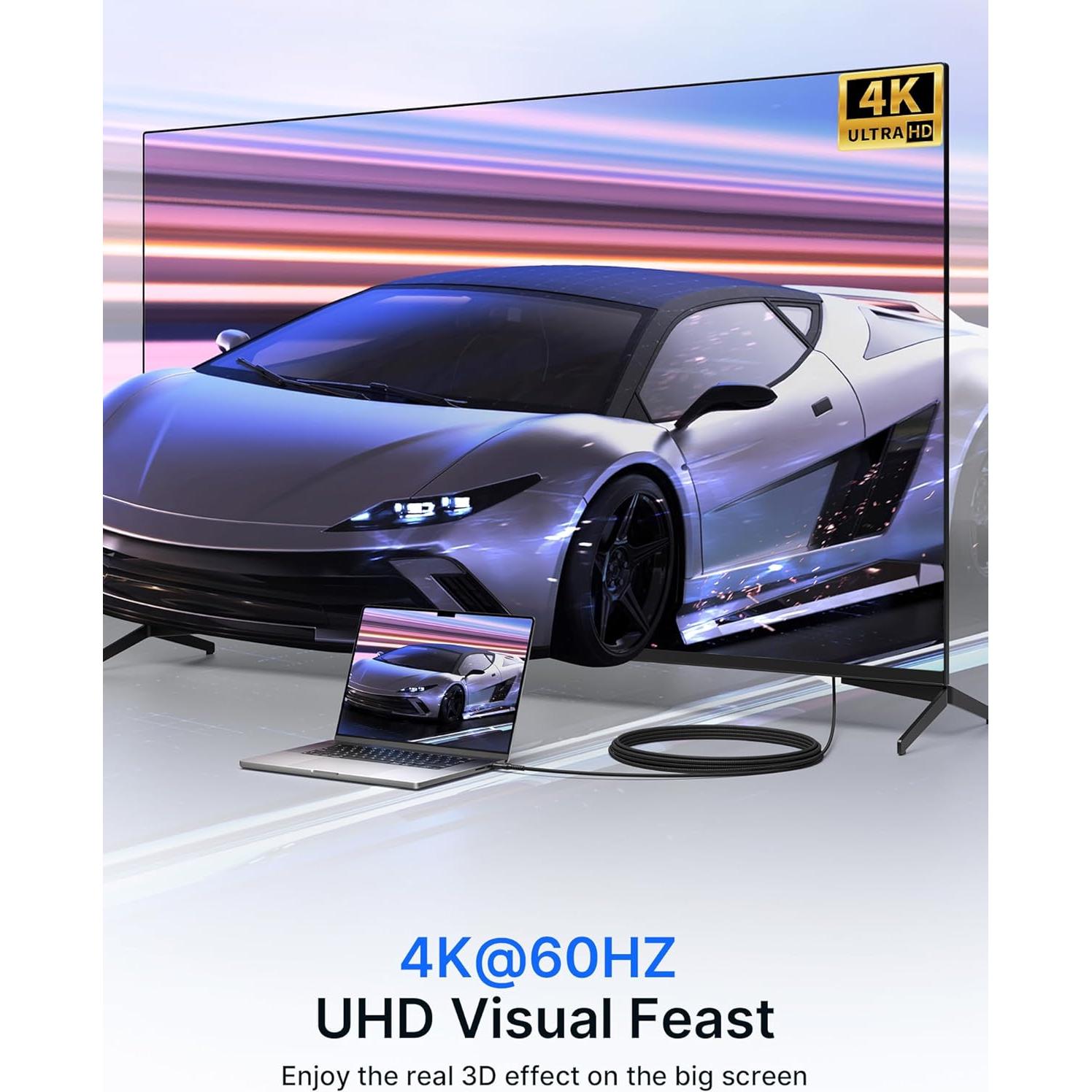 Cable Mini HDMI a HDMI JSAUX 0.91m Alta Velocidad 4K 60Hz