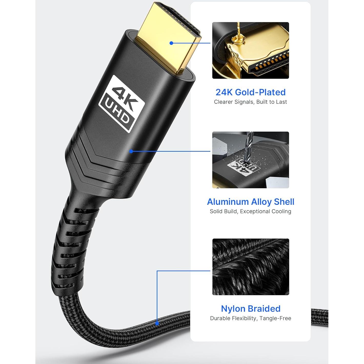Cable Mini HDMI a HDMI JSAUX 0.91m Alta Velocidad 4K 60Hz