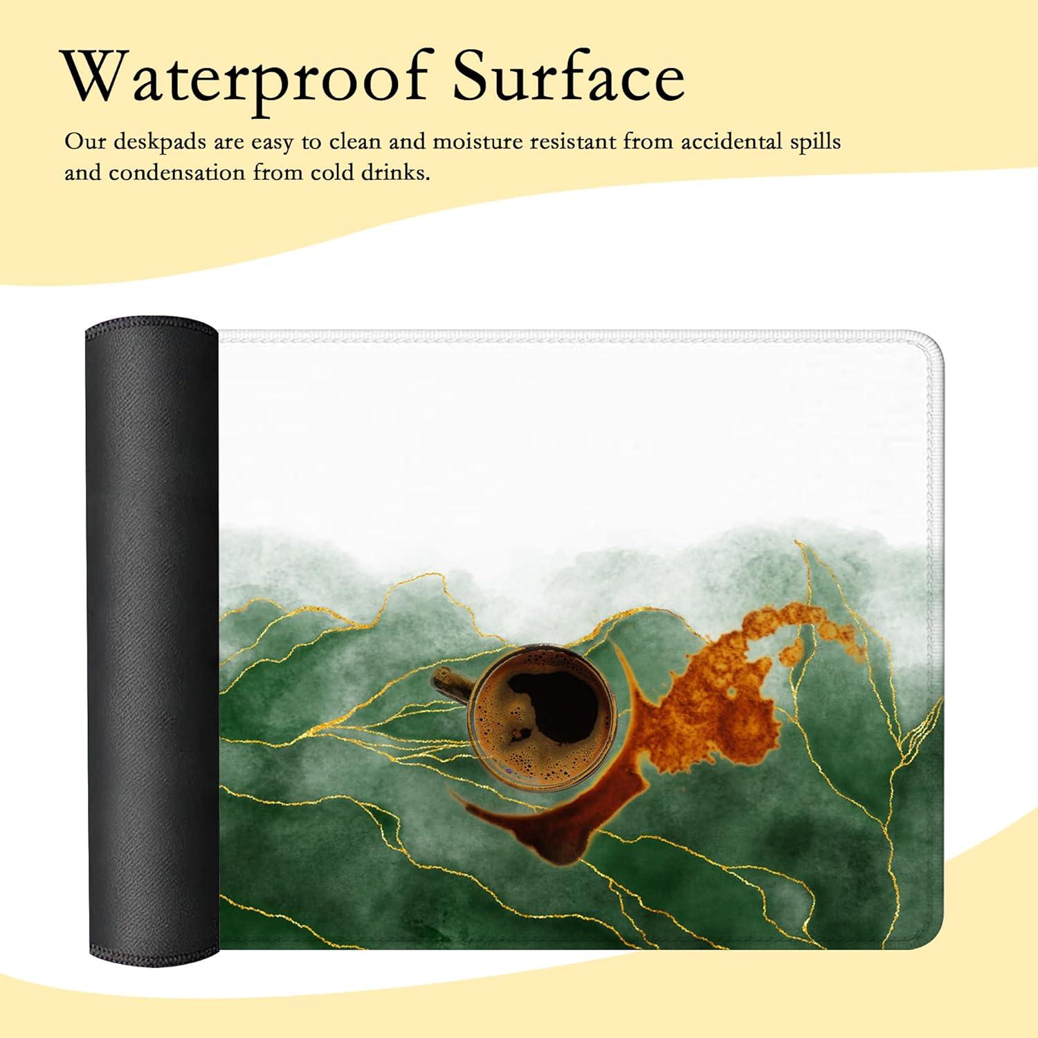 Alfombrilla de Ratón XXL ZTHLL Hojas Esmeralda Antideslizante 90x40cm