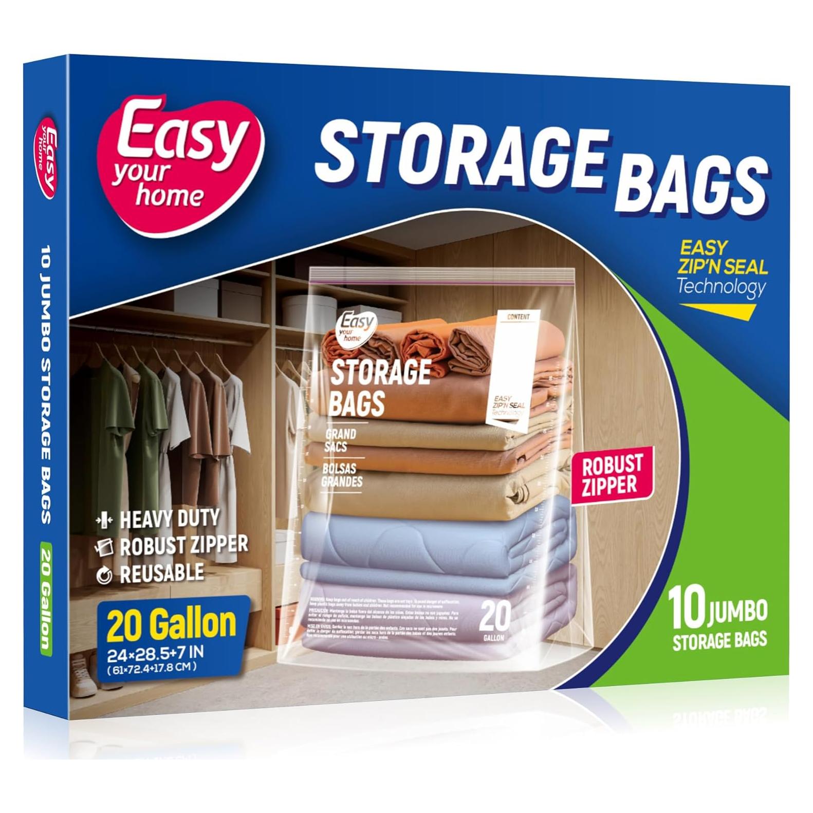 Bolsas de Almacenamiento Reutilizables EASYYOURHOME 20 Galones