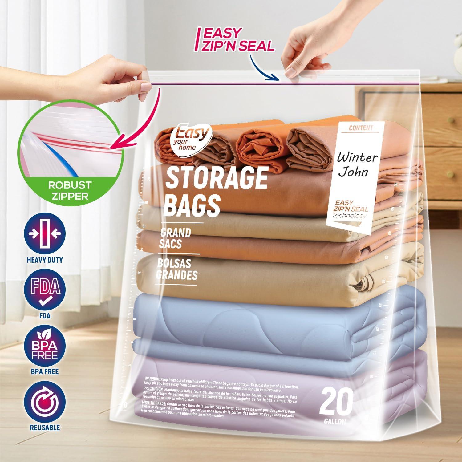 Bolsas de Almacenamiento Reutilizables EASYYOURHOME 20 Galones