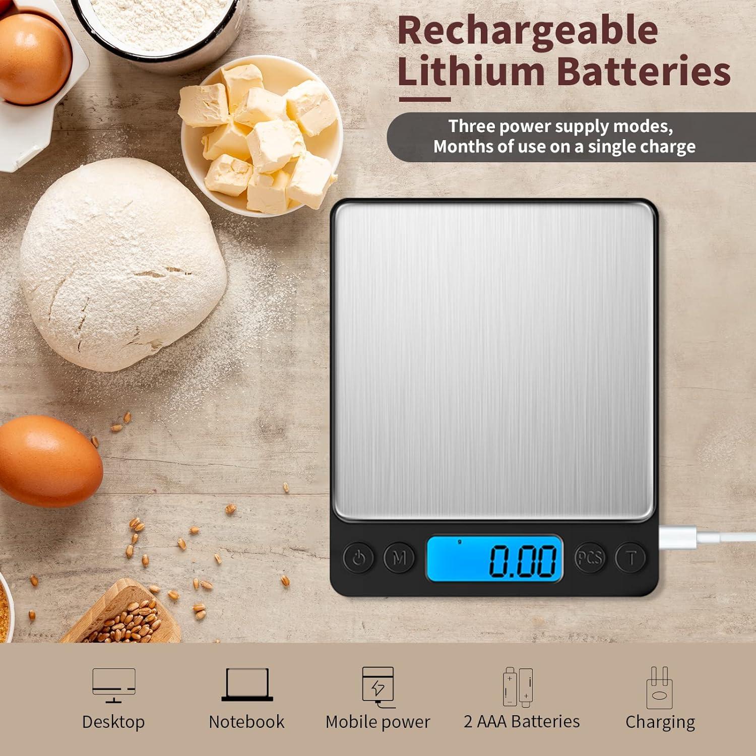 Balanza Digital de Cocina MEIYA 1000g x 0.01g Acero Inoxidable
